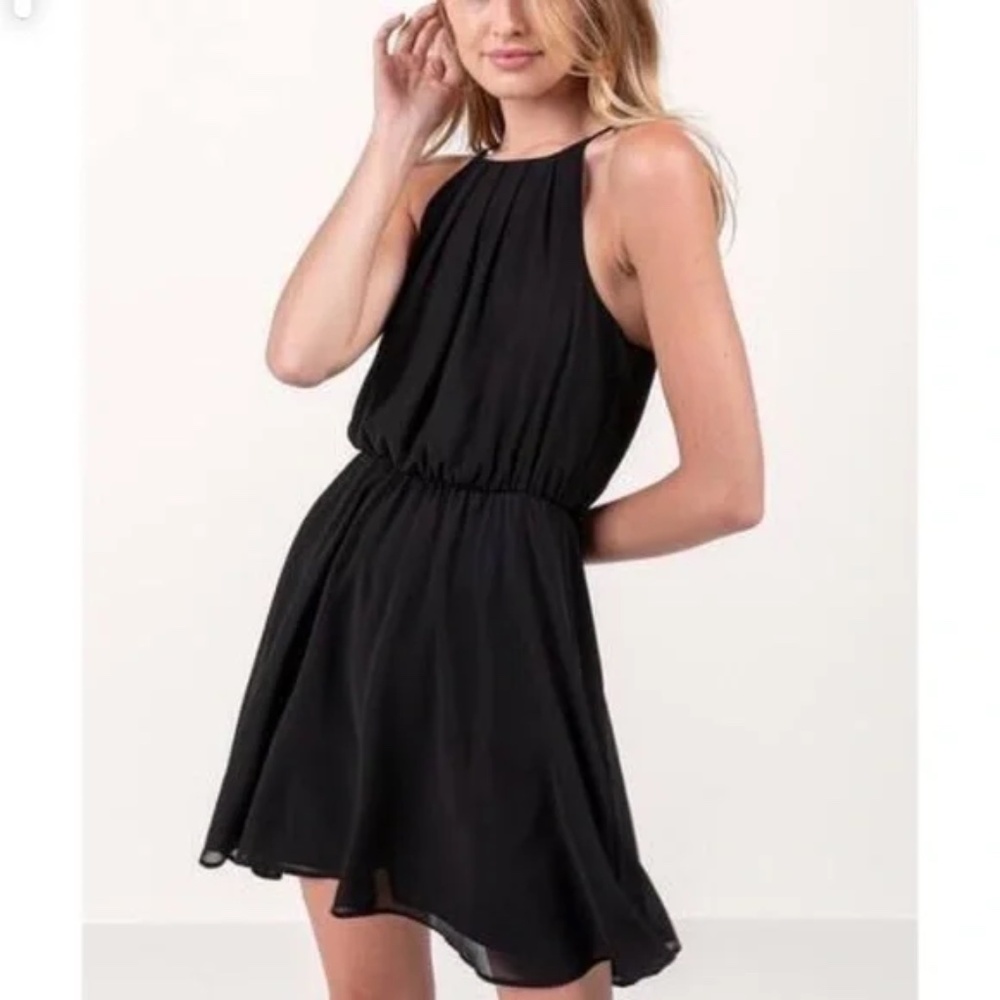 Francesca's Black Short Halter Dress